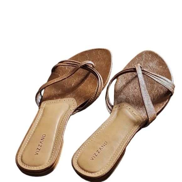 Vizzano slide flat sandal color brown size 9 - Picture 4 of 5